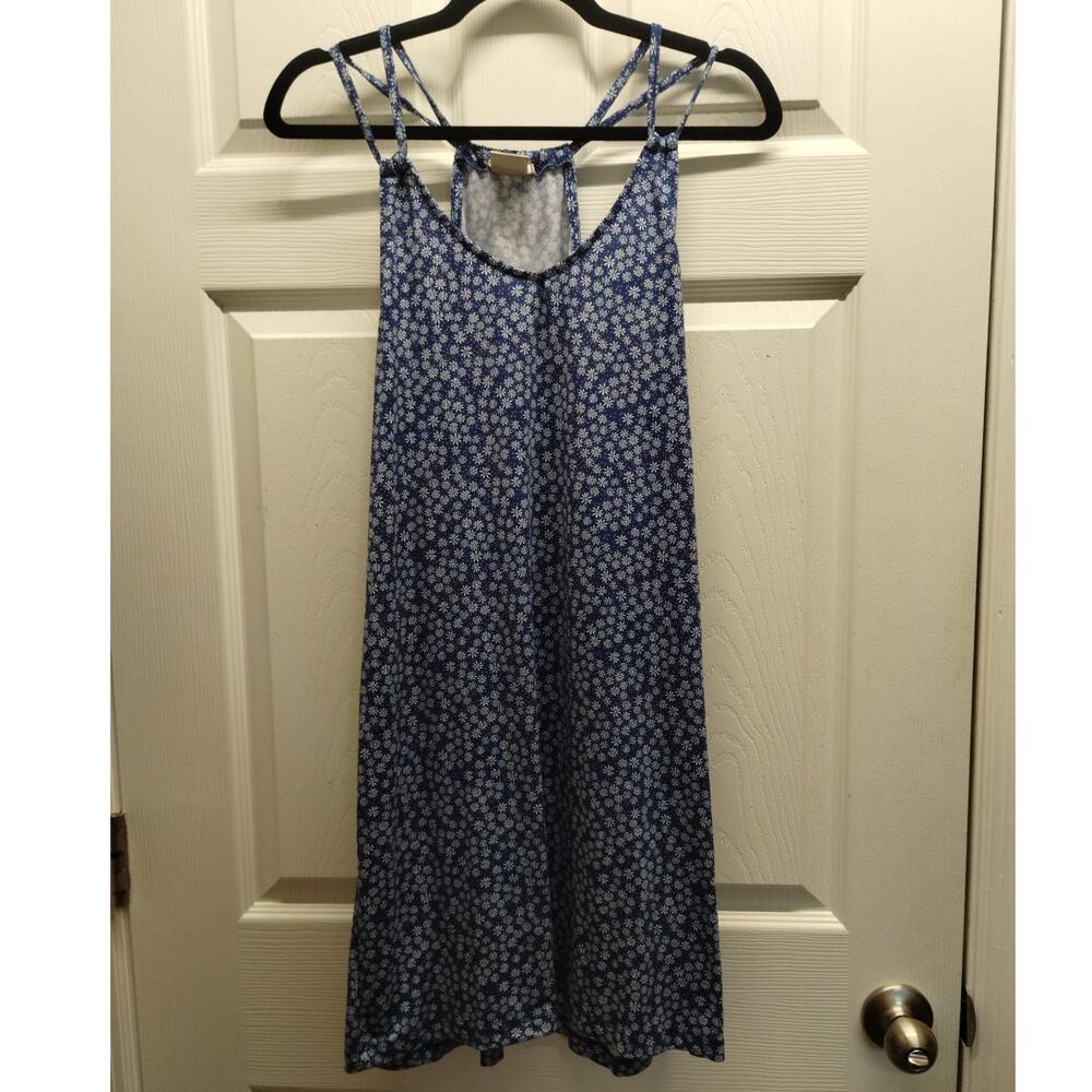 Ink + Ivy Women's Size Medium Blue Ditsy Floral Strappy Sleeveless Sleep Dress